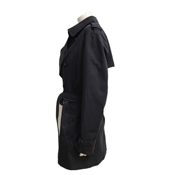 Burberry Women's Short Kensington Heritage Trench Coat Black Sz 12 / L LATEST - Picture 9 of 16